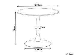 Outlet Beliani Ruokapoyta Marmorikuvio Valkoinen/Kulta 90 Cm Boca