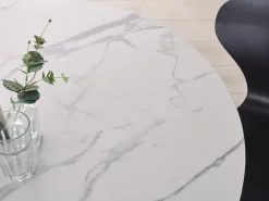 Cheap Beliani Ruokapoyta Marmorikuvio Valkoinen/Musta 120 Cm Odeon