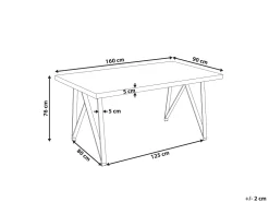 Online Beliani Ruokapoyta Marmorikuvio Valkoinen 160 X 90 Cm Grieger