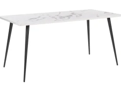 Best Sale Beliani Ruokapoyta Marmorikuvio Valkoinen/Musta 160 X 80 Cm Santiago