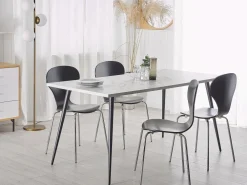 Best Sale Beliani Ruokapoyta Marmorikuvio Valkoinen/Musta 160 X 80 Cm Santiago