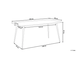 Best Sale Beliani Ruokapoyta Marmorikuvio Valkoinen/Musta 160 X 80 Cm Santiago