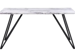 Best Sale Beliani Ruokapoyta Marmorikuvio Valkoinen/Musta 150 X 80 Cm Molden