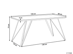 Best Sale Beliani Ruokapoyta Marmorikuvio Valkoinen/Musta 150 X 80 Cm Molden