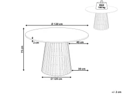 Cheap Beliani Ruokapoyta Musta 120 Cm Mesilla