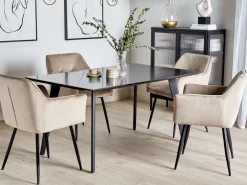 Flash Sale Beliani Ruokapoyta Musta 150 X 90 Cm Dorcas