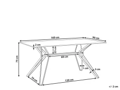 Pöydät<Beliani Ruokapoyta Rauta Marmorikuvio Valkoinen/Musta 160 X 90 Cm Ballina