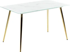 Cheap Beliani Ruokapoyta Rosteri Marmorikuvio Valkoinen/Kulta 120 X 70 Cm Mulga