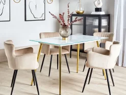 Cheap Beliani Ruokapoyta Rosteri Marmorikuvio Valkoinen/Kulta 120 X 70 Cm Mulga