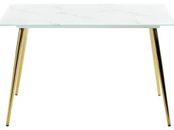 Cheap Beliani Ruokapoyta Rosteri Marmorikuvio Valkoinen/Kulta 120 X 70 Cm Mulga