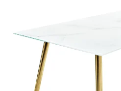 Cheap Beliani Ruokapoyta Rosteri Marmorikuvio Valkoinen/Kulta 120 X 70 Cm Mulga