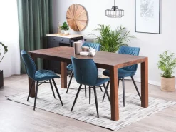 Pöydät<Beliani Ruokapoyta Tammi Tumma Puu 180 X 85 Cm Natura