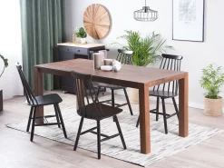 Pöydät<Beliani Ruokapoyta Tammi Tumma Puu 180 X 85 Cm Natura