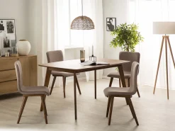 Clearance Beliani Ruokapoyta Tumma Puu 150 X 90 Cm Iris