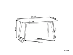 Clearance Beliani Ruokapoyta Tumma Puu 150 X 90 Cm Iris
