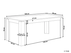 Pöydät<Beliani Ruokapoyta Tumma Puu 180 X 90 Cm Viton