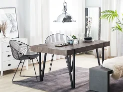 Clearance Beliani Ruokapoyta Tumma Puu/Musta 180 X 90 Cm Adena