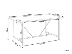 Best Beliani Ruokapoyta Tumma Puu/Musta 160 X 80 Cm Saritas