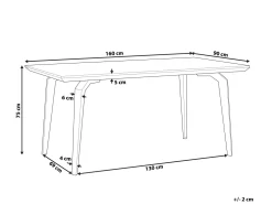 Pöydät<Beliani Ruokapoyta Tumma Puu/Musta 160 X 90 Cm Amares