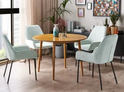 Pöydät<Beliani Ruokapoyta Vaalea Puu 110 Cm Radan