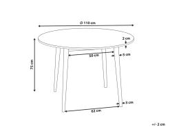 Pöydät<Beliani Ruokapoyta Vaalea Puu 110 Cm Radan