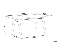 Shop Beliani Ruokapoyta Vaalea Puu/Harmaa 150 X 90 Cm Lenister