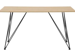 Pöydät<Beliani Ruokapoyta Vaalea Puu/Musta 140 X 80 Cm Kenton