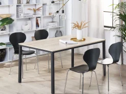 Shop Beliani Ruokapoyta Vaalea Puu/Musta 150 X 90 Cm Hockley