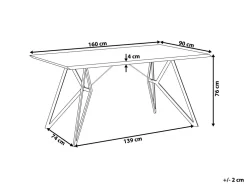 Pöydät<Beliani Ruokapoyta Vaalea Puu/Musta 160 X 90 Cm Buscot