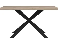 Pöydät<Beliani Ruokapoyta Vaalea Puu/Musta 140 X 80 Cm Spectra