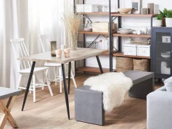 Flash Sale Beliani Ruokapoyta Vaalea Puu/Musta 120 X 80 Cm Luton