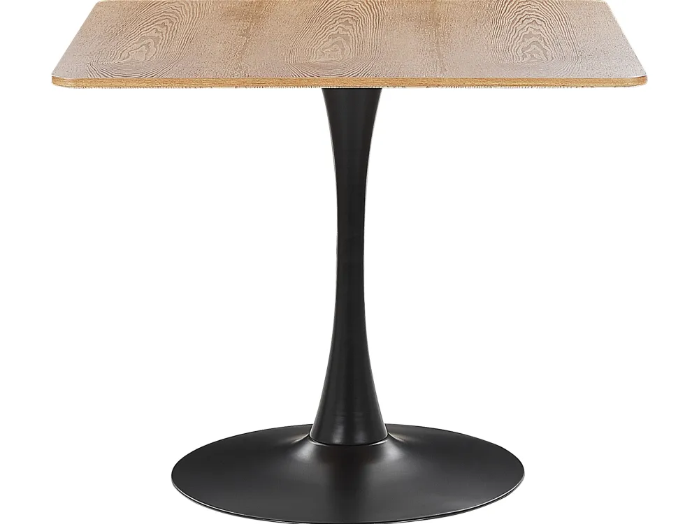 Pöydät<Beliani Ruokapoyta Vaalea Puu/Musta 90 X 90 Cm Boca