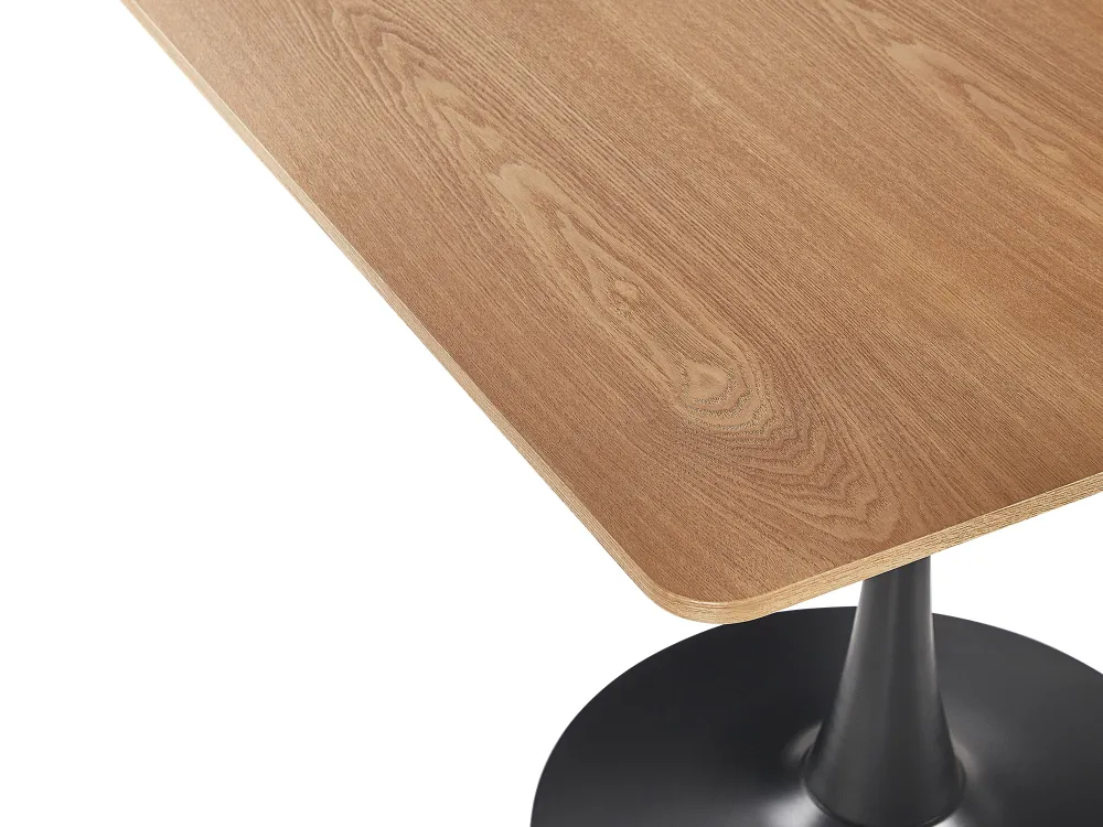 Pöydät<Beliani Ruokapoyta Vaalea Puu/Musta 90 X 90 Cm Boca