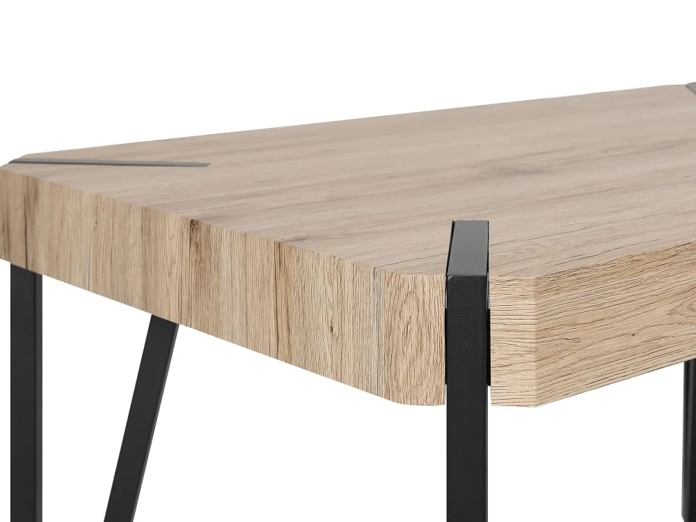 Pöydät<Beliani Ruokapoyta Vaalea Puu/Musta 130 X 80 Cm Cambell