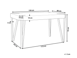Pöydät<Beliani Ruokapoyta Vaalea Puu/Musta 130 X 80 Cm Cambell
