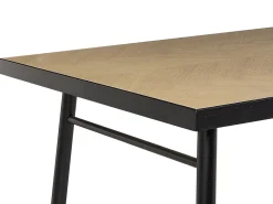 Pöydät<Beliani Ruokapoyta Vaalea Puu/Musta 180 X 90 Cm Ivorie