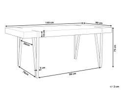 New Beliani Ruokapoyta Vaaleanharmaa/Musta 150 X 90 Cm Adena