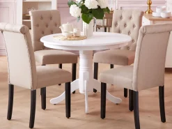 Pöydät<Beliani Ruokapoyta Valkoinen 100 Cm Akron