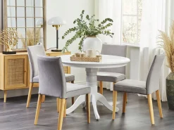 Pöydät<Beliani Ruokapoyta Valkoinen 100 Cm Akron