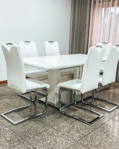 Pöydät<Beliani Ruokapoyta Valkoinen 180 X 90 Cm Kalona