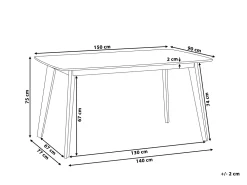 Pöydät<Beliani Ruokapoyta Valkoinen/Vaalea Puu 150 X 90 Cm Santos