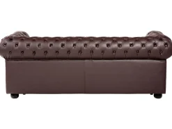 Sohvat<Beliani Ruskea 3-Istuttava Nahkasohva Chesterfield