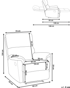 Nojatuolit<Beliani Ruskea Kangasverhoiltu Saadettava Nojatuoli Everton