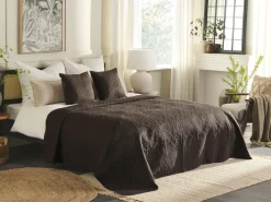 Tekstiilit<Beliani Ruskea Kohokuvioitu Paivapeittosetti 220 X 240 Rayen