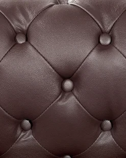 Best Beliani Ruskea Nahkaverhoiltu Nojatuoli Chesterfield