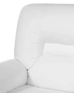 Nojatuolit<Beliani Saadettava Keinonahkainen Lepotuoli Valkoinen Bergen