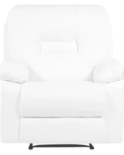 Nojatuolit<Beliani Saadettava Keinonahkainen Lepotuoli Valkoinen Bergen