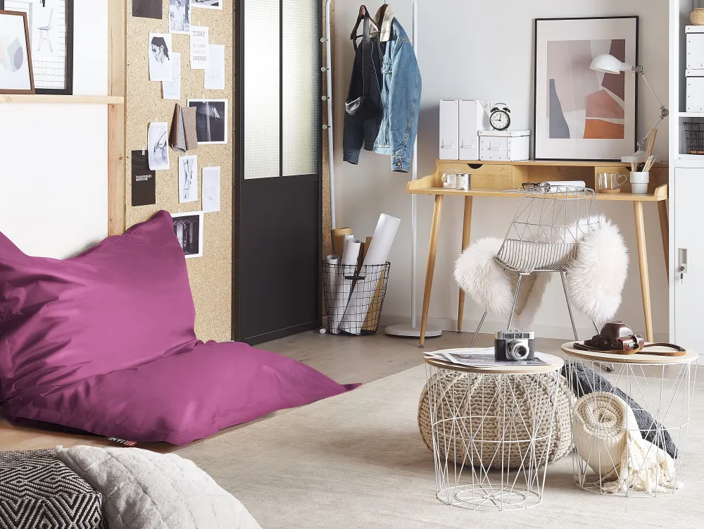 Cheap Beliani Sakkituoli Kangas Purppura 140 X 180 Cm Fuzzy