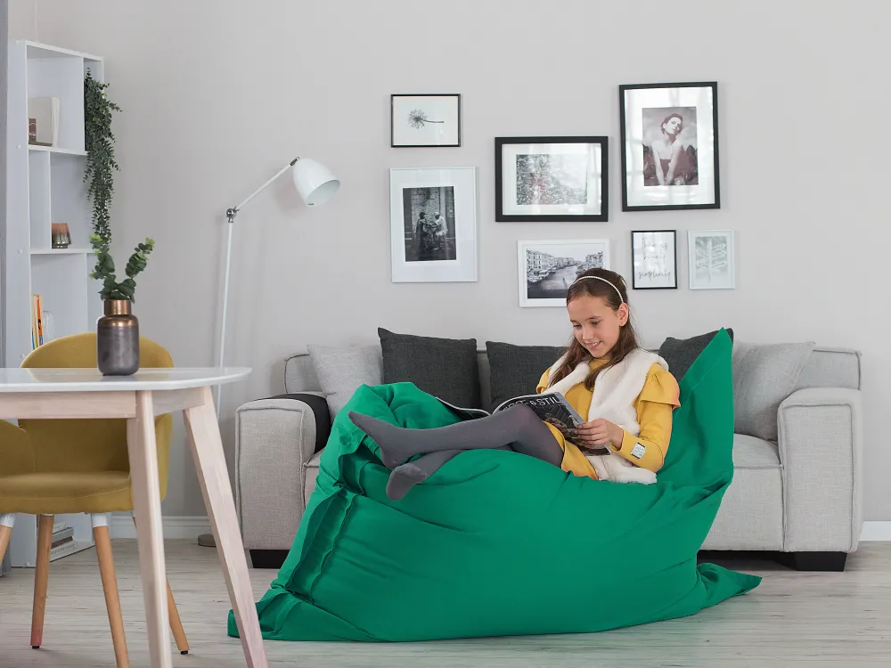 Lastenhuone<Beliani Sakkituoli Kangas Smaragdinvihrea 140 X 180 Cm Fuzzy