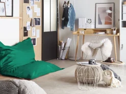 Lastenhuone<Beliani Sakkituoli Kangas Smaragdinvihrea 140 X 180 Cm Fuzzy